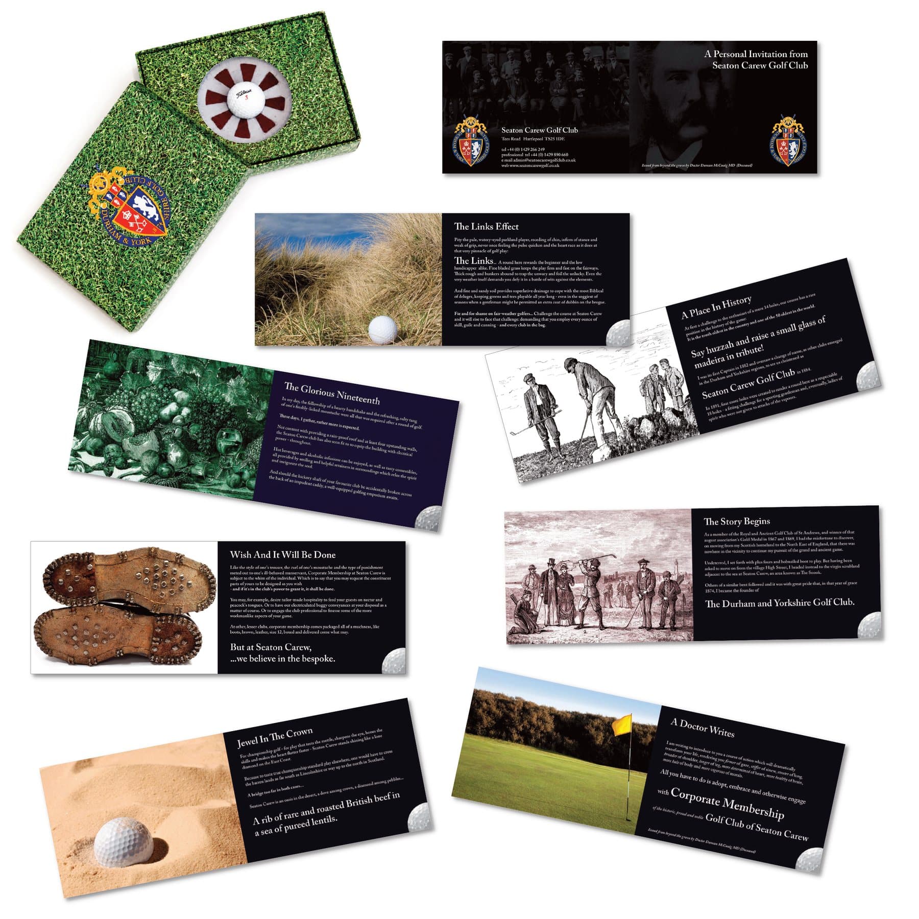 Brochure and presentation box for Seaton Carew Golf Club corporate memberships
